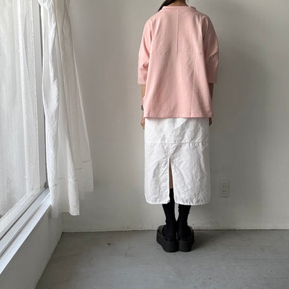 🟡水曜日入荷分予約受付中🟡 
Linenya  テラヴェ7分袖Tシャツ　ペールピンク