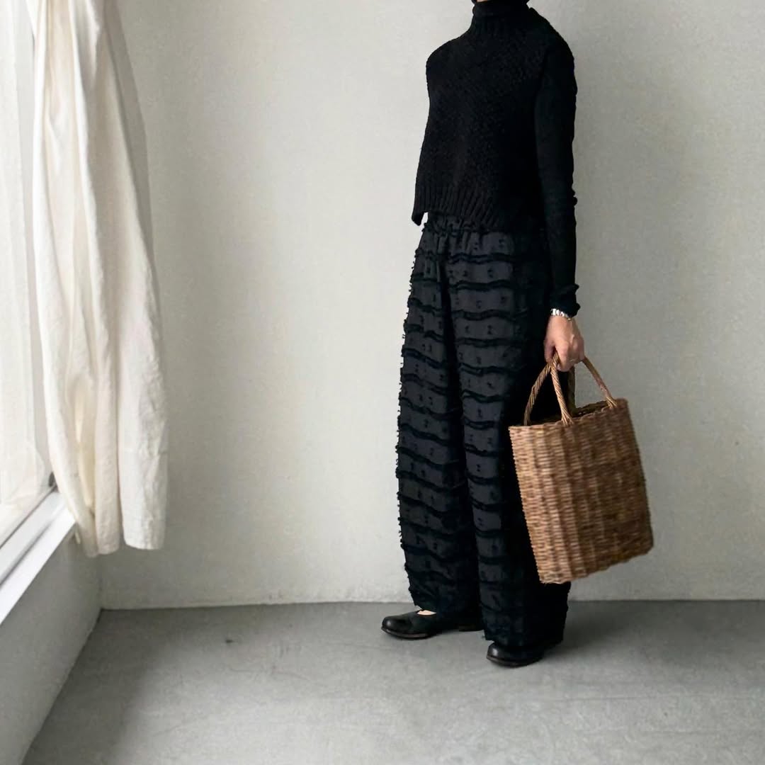 kijinokanosei  鳥の子ワイドパンツ