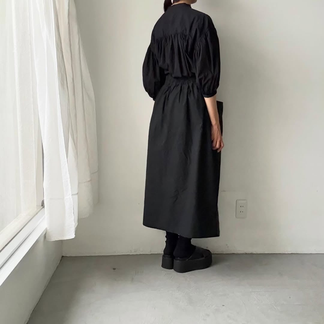 homspun  無地パフスリーブブラウス