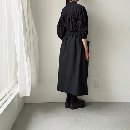 homspun  無地パフスリーブブラウス