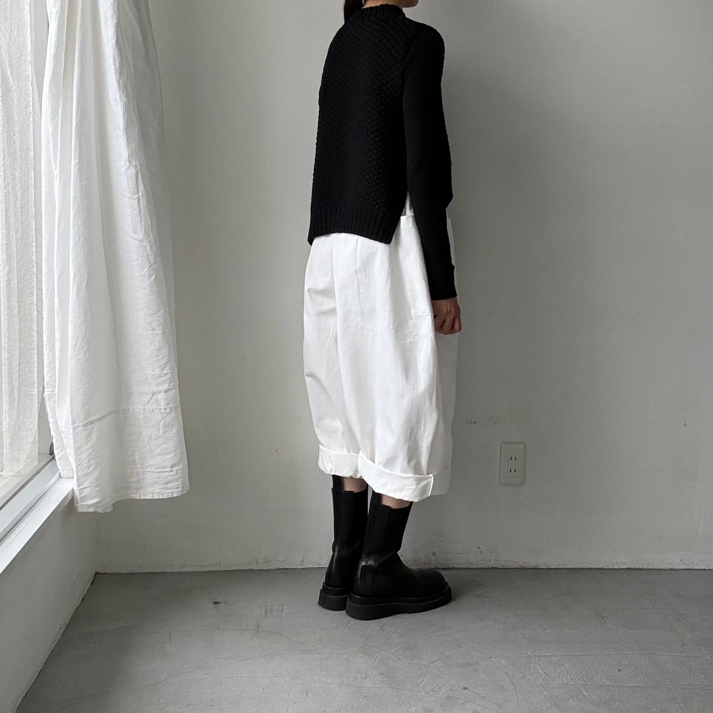 atelier d'antan Perriereコットンワイドパンツ　ホワイトsize 1