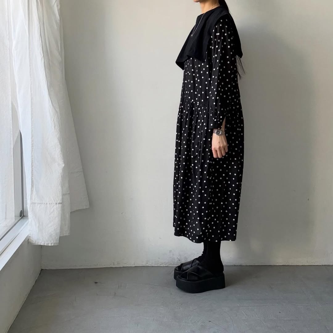 homspun  天竺スクエア付け襟　ブラック