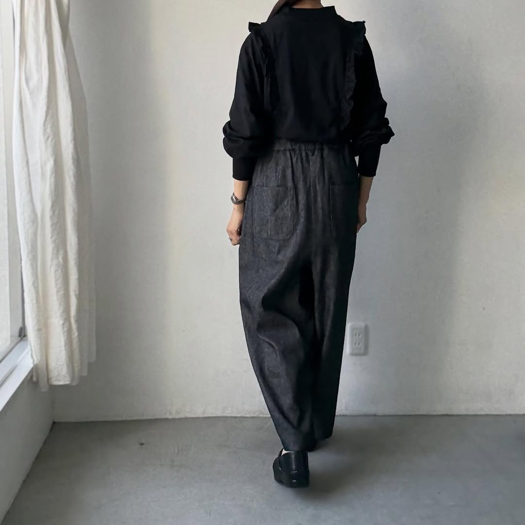 MAGALI コットンリネンデニムマリンパンツ