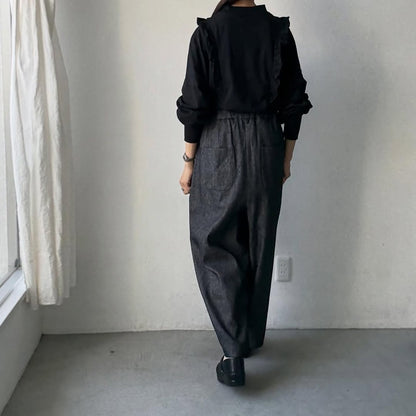 MAGALI コットンリネンデニムマリンパンツ