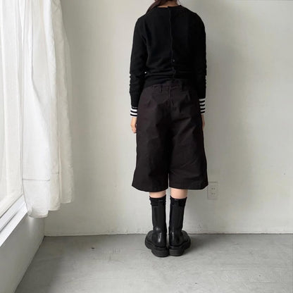 homspun  リップストップハーフパンツ　ブラック