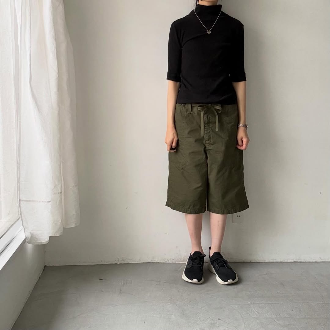 homspun  リップストップハーフパンツ　オリーブ