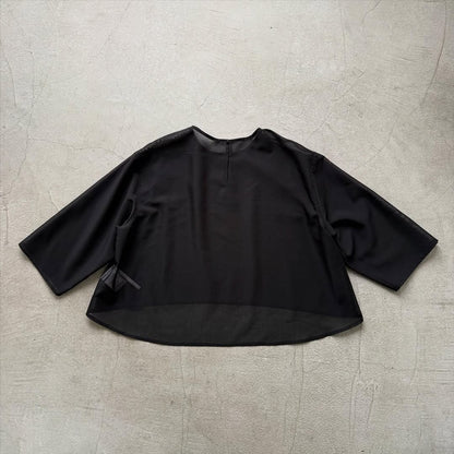 TENNE HANDCRAFTED MODERN 7分袖クルーネックオーガンジープルオーバー