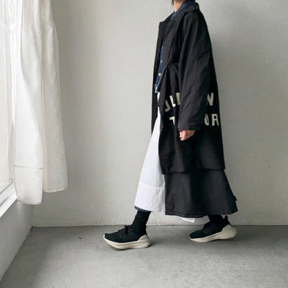 R&D.M.Co ガーメントダイステンカラーコート　ブラック