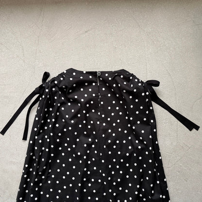 cion  コットン水玉ショルダーリボンワンピース