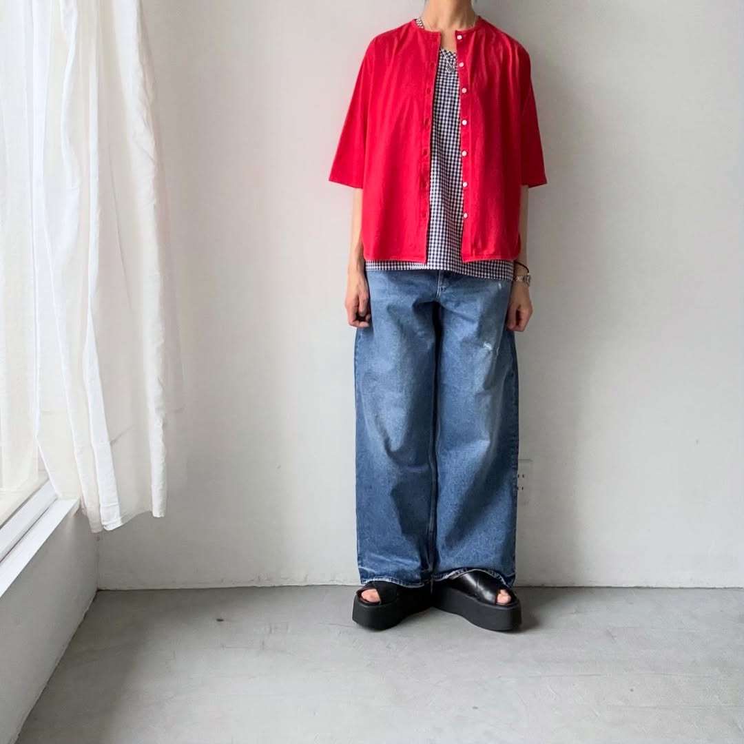 homspun  ギンガムノースリーブプルオーバー　