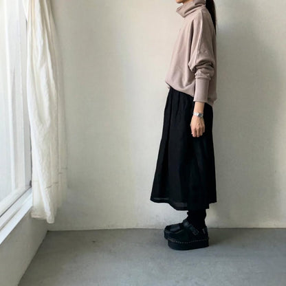 Linenya  コットンハイネックプルオーバー　ベージュ