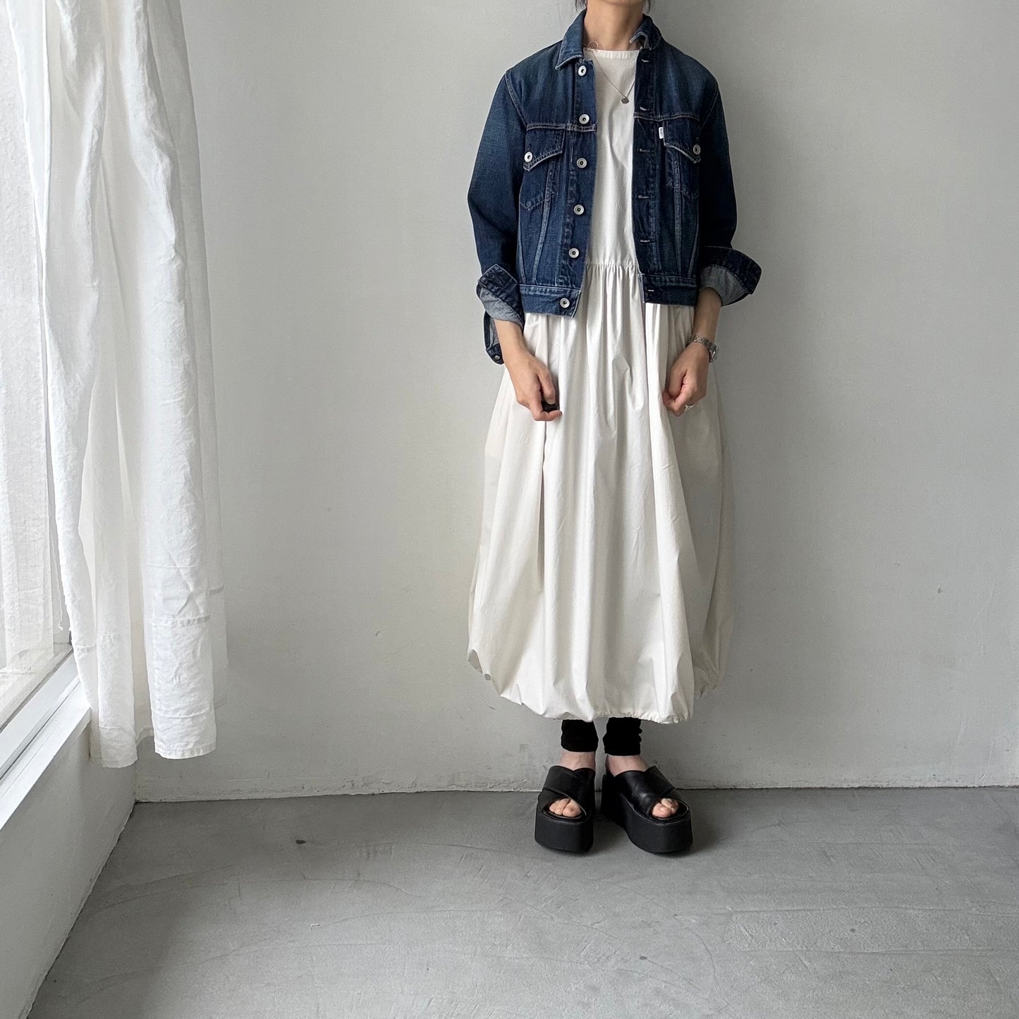 TENNE HANDCRAFTED MODERN バルーンドレス　ベージュ