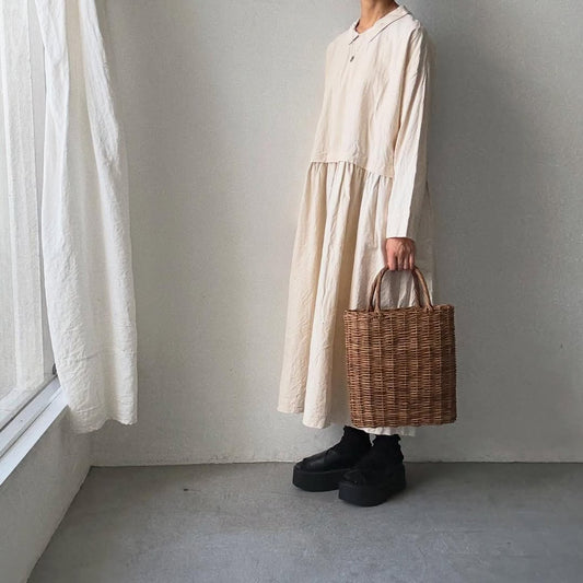 jujudhau コットンプリンプドレス