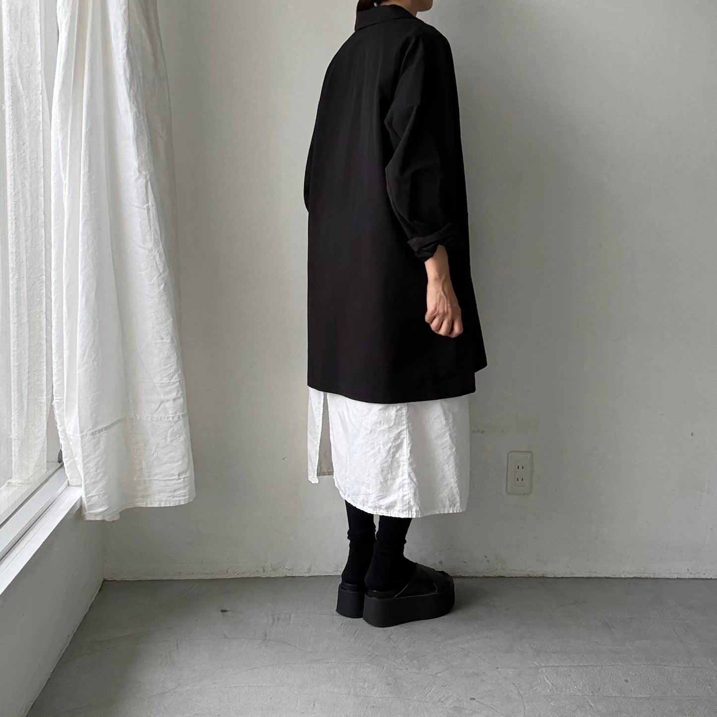 atelier d'antan Godardコットンコート　ブラック