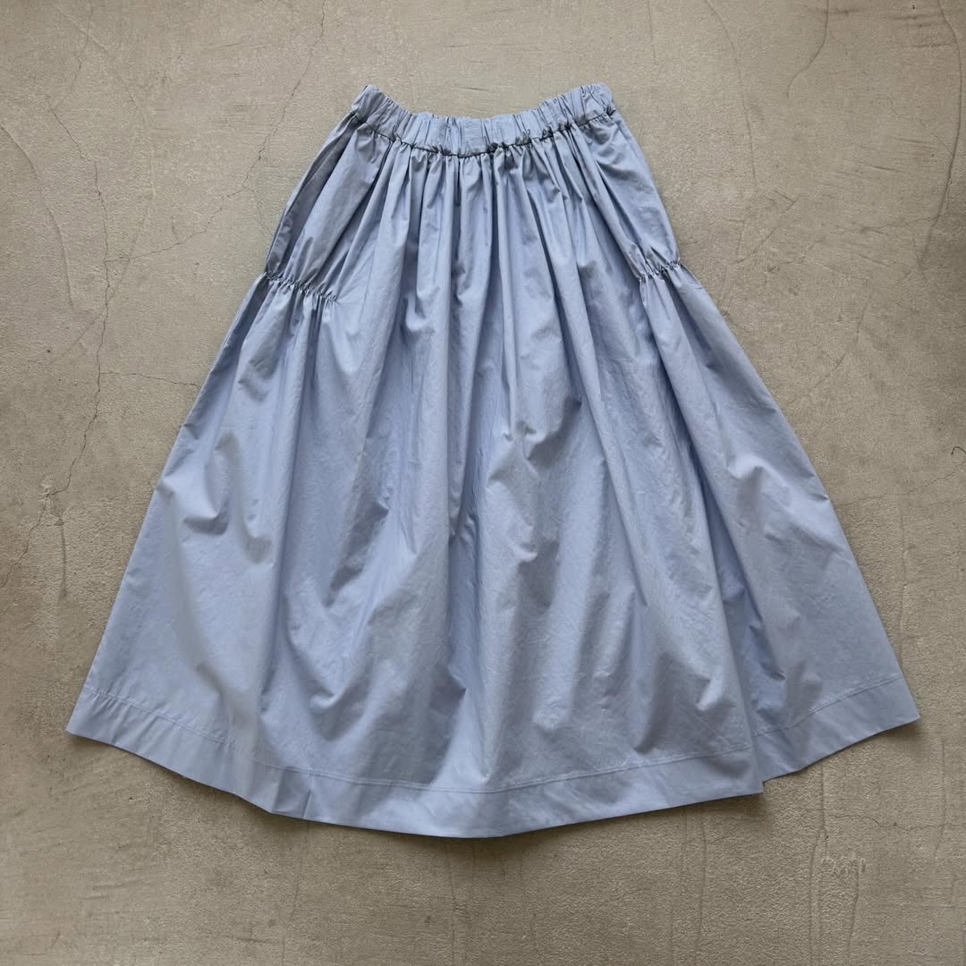 🟡週末入荷分予約受付中🟡cion  コットンシャーリングギャザースカート　サックスブルー
