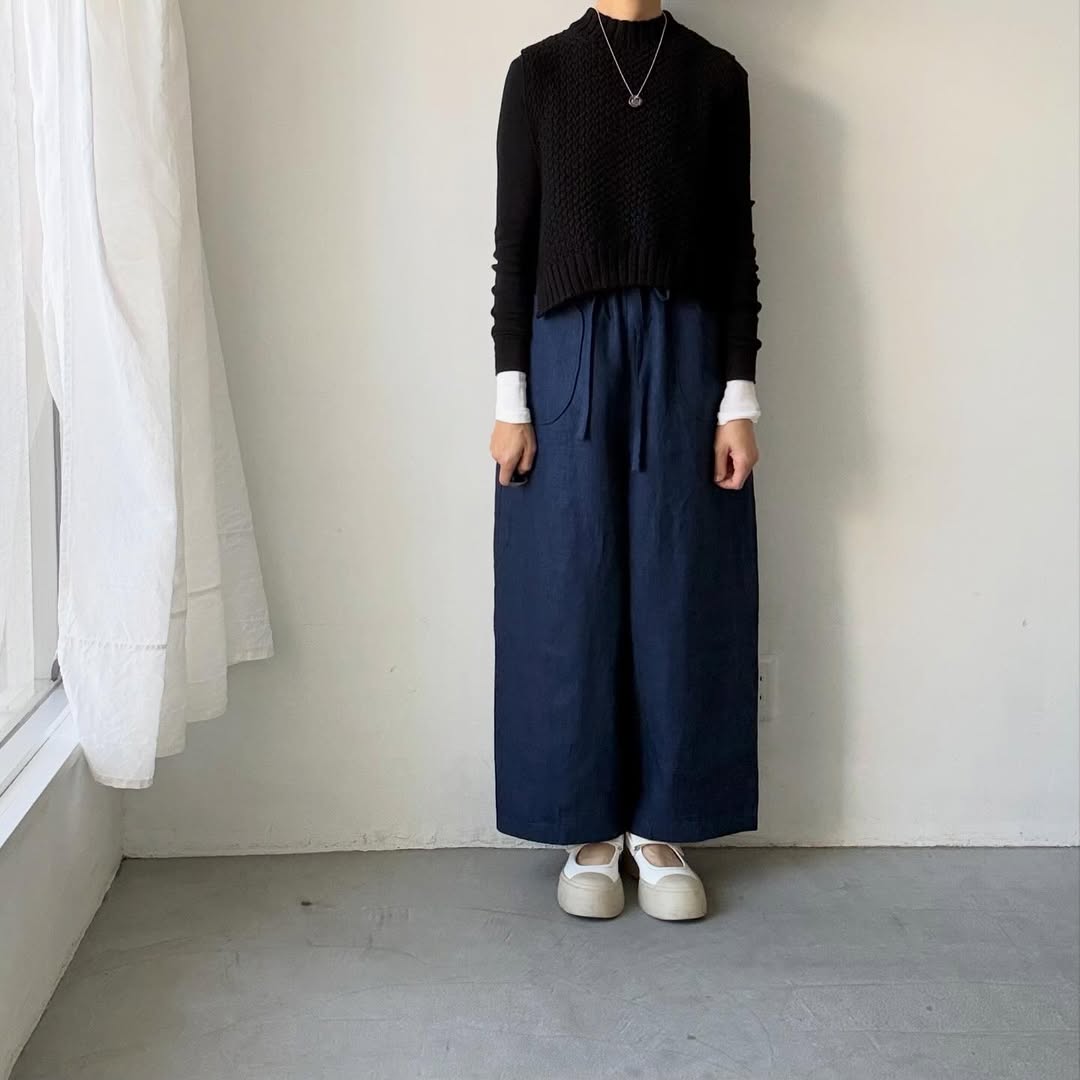 MAGALI インディゴリネンロングパンツ