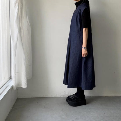 Linenya  フロントタックワンピース
デニム