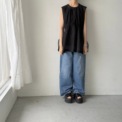 TENNE HANDCRAFTED MODERN オーガンジー2wayショートドレス　ブラック