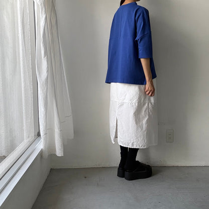 🟡水曜日入荷分予約受付中🟡 Linenya  テラヴェ7分袖Tシャツ　ブルー