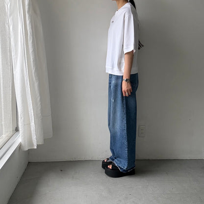atelier d'antan  Bordet  コットンジャージー５分袖プルオーバー　ホワイト