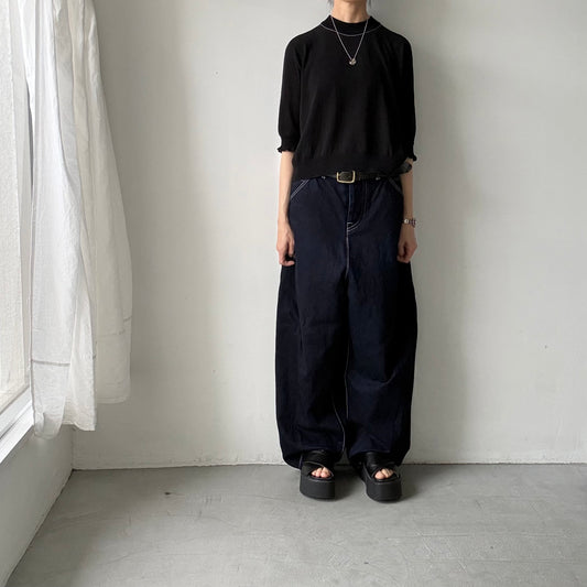 🟡週末入荷分予約受付中🟡cion コットンフリルモックネックニット