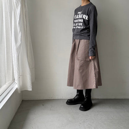 R&D.M.Co トレジャーハンティング長袖Tシャツ　チャコールグレー