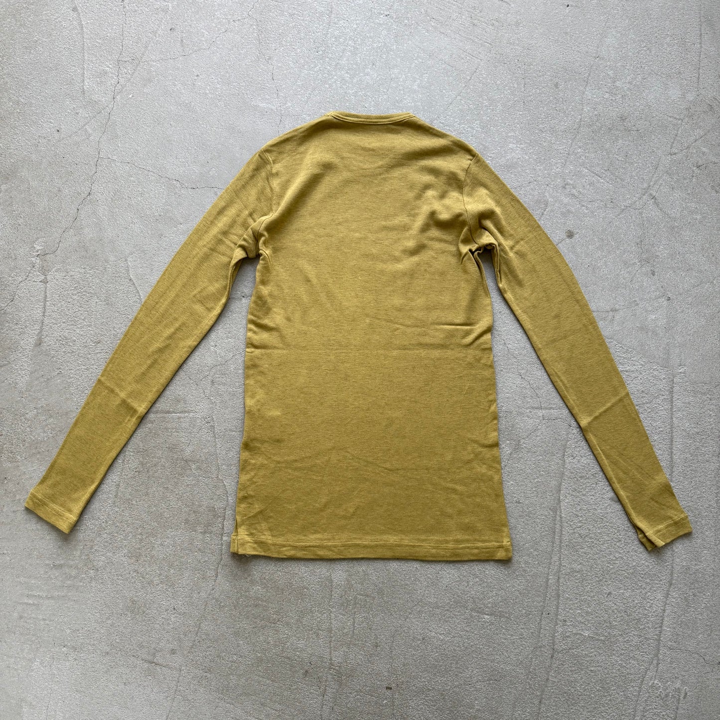 ゴーシュ  スーピマコットンカシミアフライス長袖シャツ　ダークイエロー