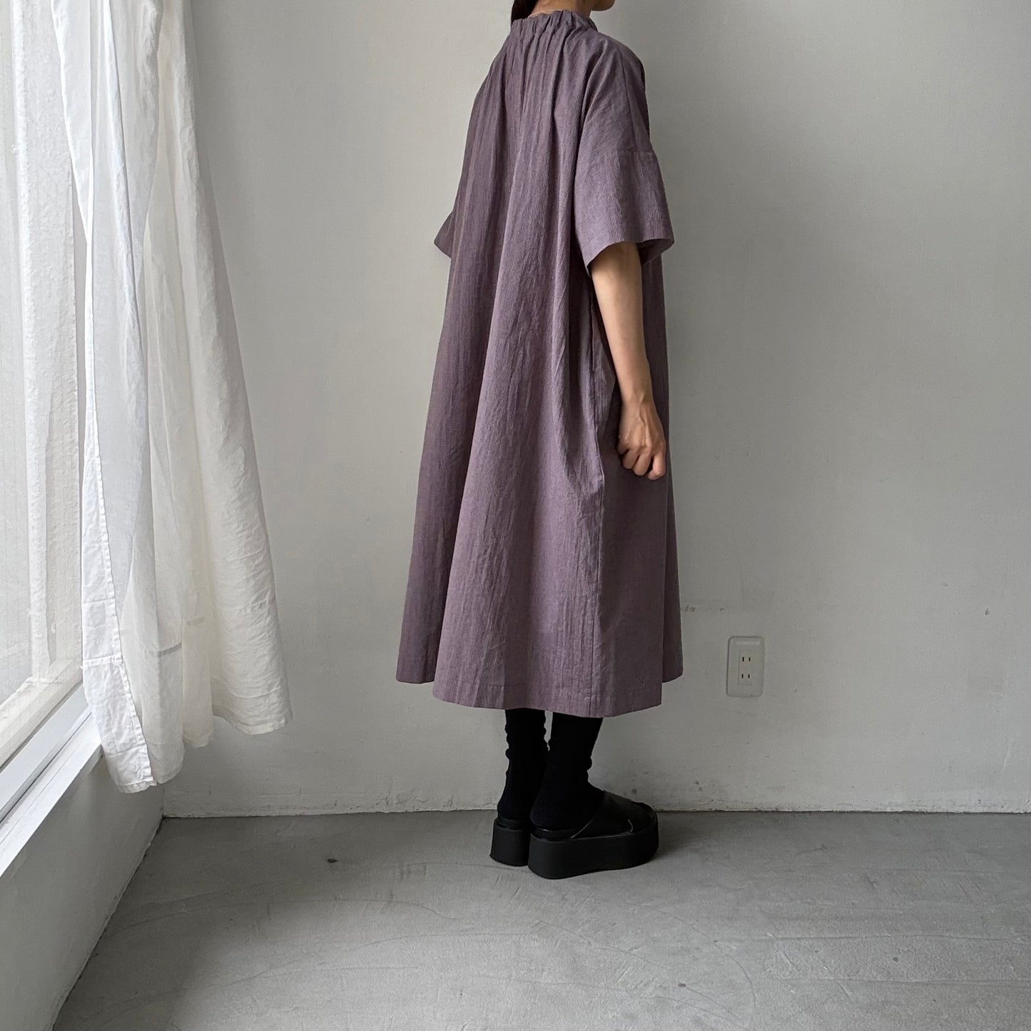 atelier d'antan Krallコットンリネンドレス
