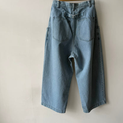 atelier naruse  コットンデニムワイドタックパンツ　size0