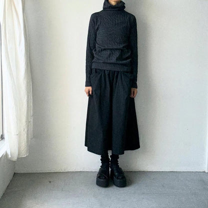 atelier naruse  ウールコットンタートルネックカットソー　杢グレー