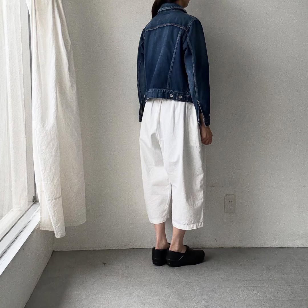 homspun デニムギャザーパンツ – blanc homspun デニムギャザーパンツ – blanc