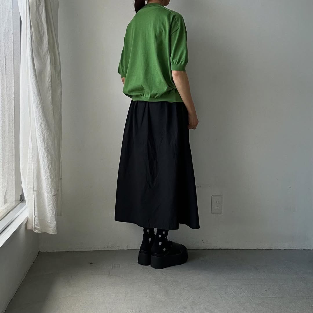 as it is.コットン半袖ニットプルオーバー　グリーン