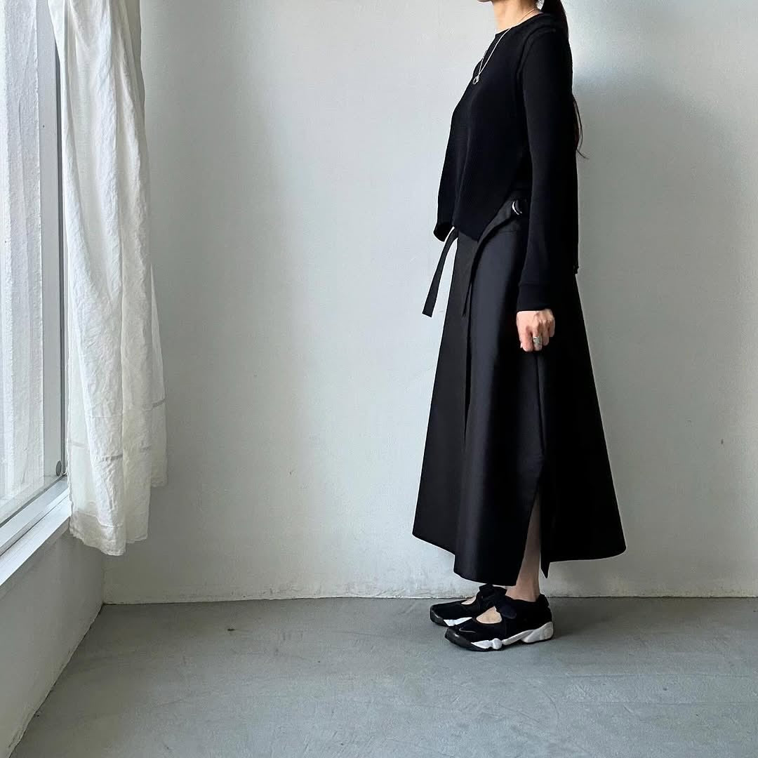 TENNE HANDCRAFTED MODERN ラップスカート ブラック – blanc