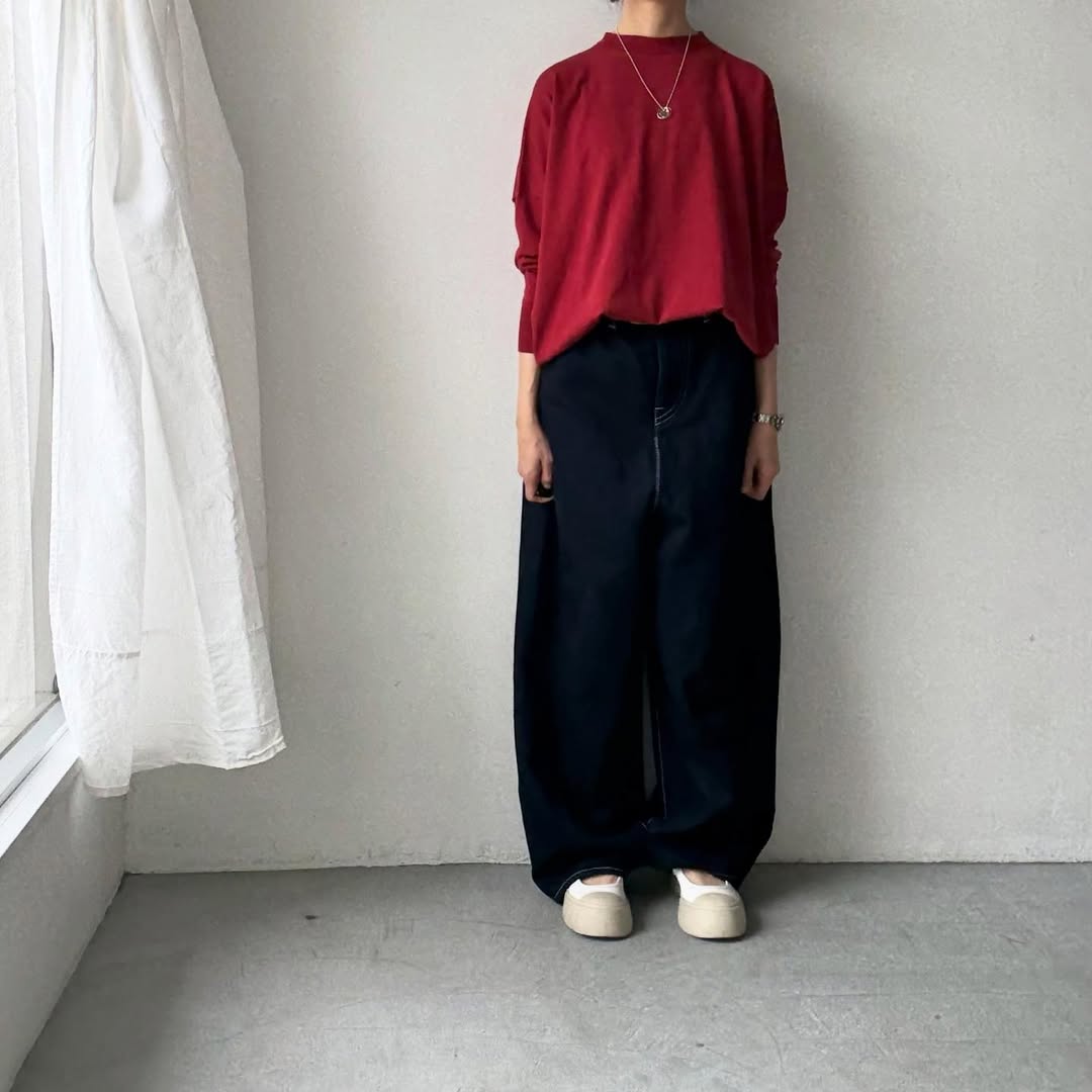 as it is   コットンオーバーニット　レッド