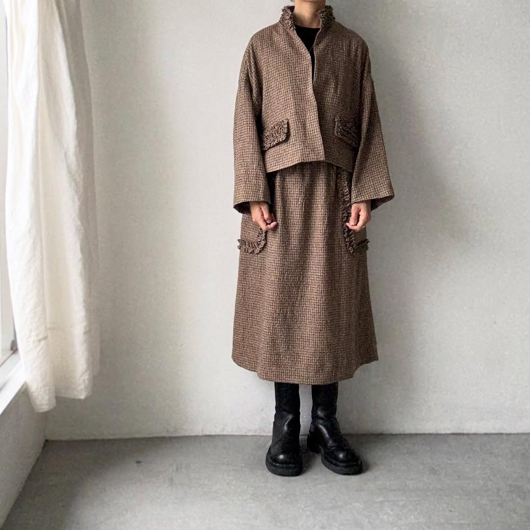 R&D.M.Co  フリルデコレーションジャケット　チェック