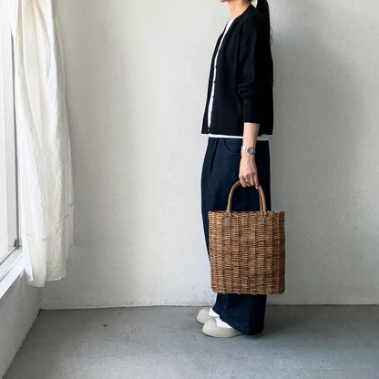 atelier naruse  コットンウールニットカーディガン　ブラック