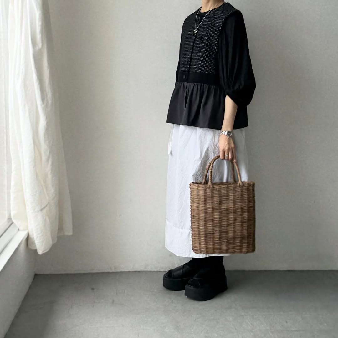 MAGALI  ピンドットツイードヴィンテージジレ