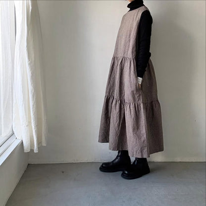 Linenya  ティアードワンピース　チェック