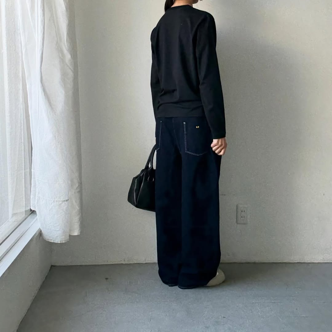 OLDMANS TAILOR OMTラバープリント長袖Tシャツ　ブラック