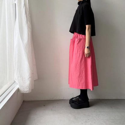 atelier naruse  ダウンプルーフコットンカットインポケットスカート　ローズピンク