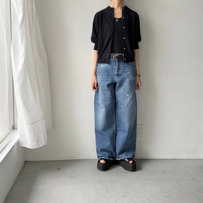 R&D.M.Co アイスコットンパフスリーブカーディガン