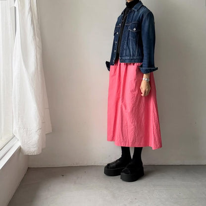 atelier naruse  ダウンプルーフコットンカットインポケットスカート　ローズピンク