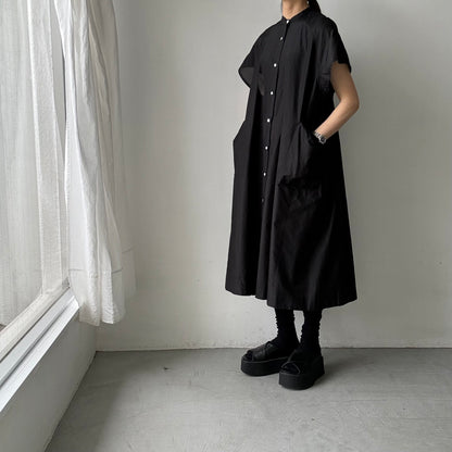 R&D.M.Co シルクコットンラグランハーフスリーブドレス
