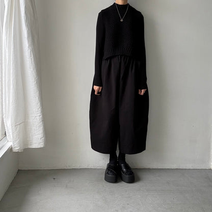 atelier d'antan Perriereコットンワイドパンツ　ブラックsize1
