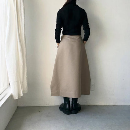 TENNE HANDCRAFTED MODERN ラップスカート　カーキ