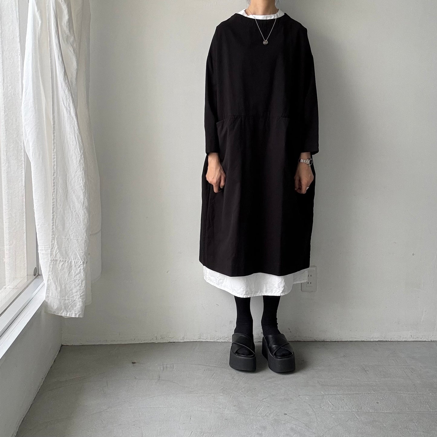 jujudhau デッドストックコットンイージードレス