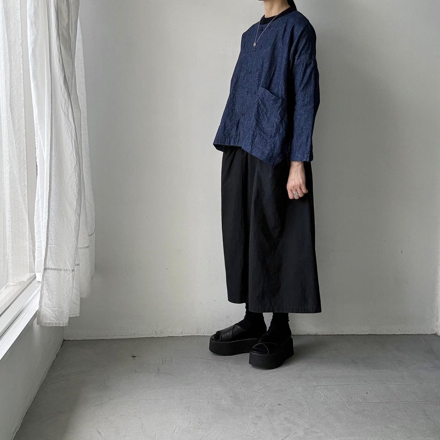 jujudhau デッドストックデニムダブルボタンシャツ