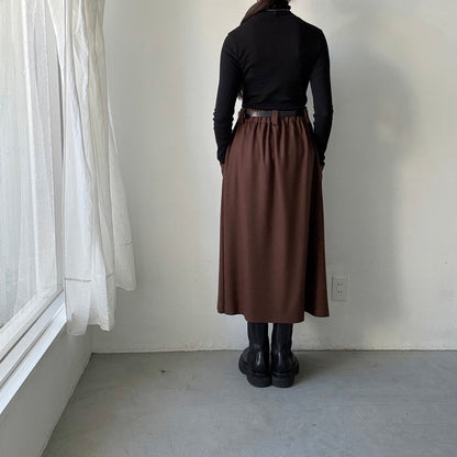 atelier naruse ウールポンチギャザースカート　ブラウン