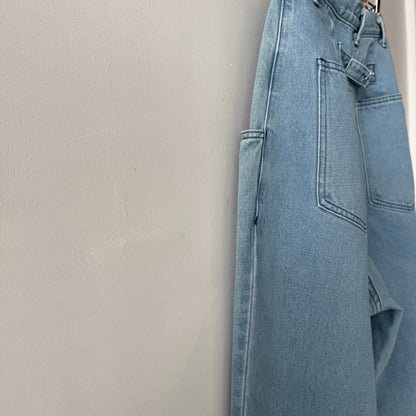atelier naruse  コットンデニムワイドタックパンツ　size2