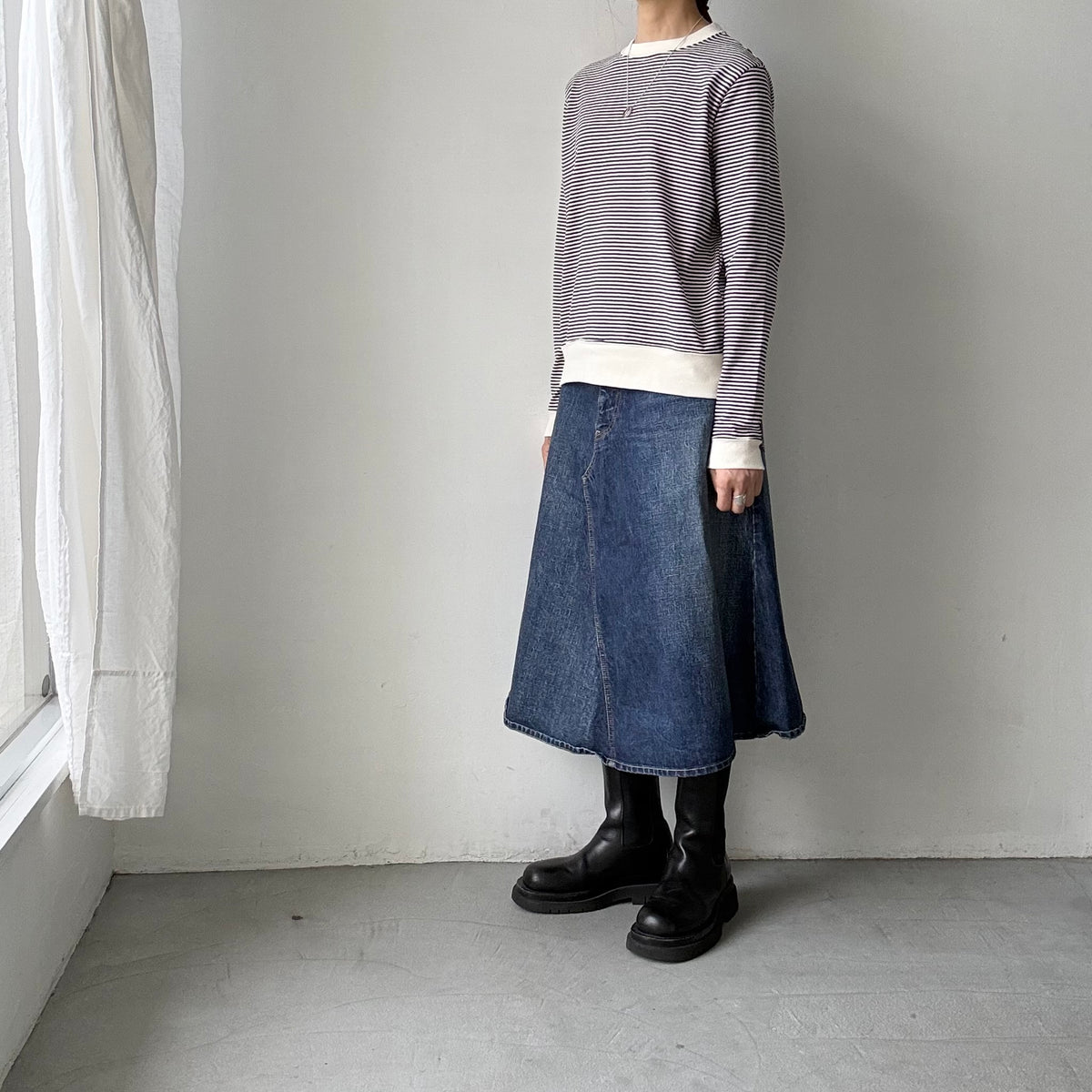 R&D.M.Co  ボーダープルオーバーシャツ